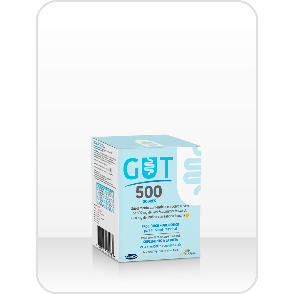 GUT 500 Probiótico | 10 Sobres