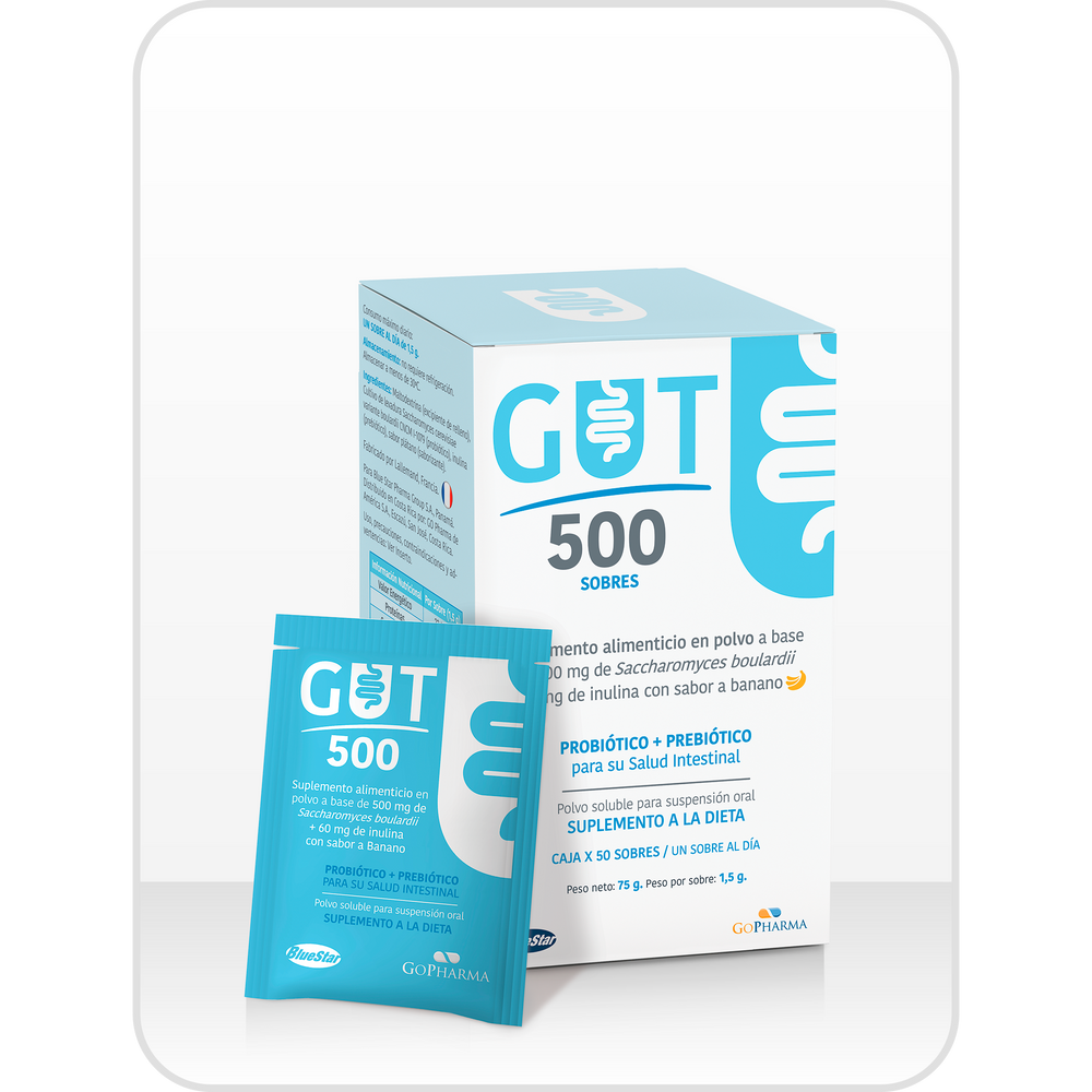 GUT 500 Probiótico | 50 Sobres